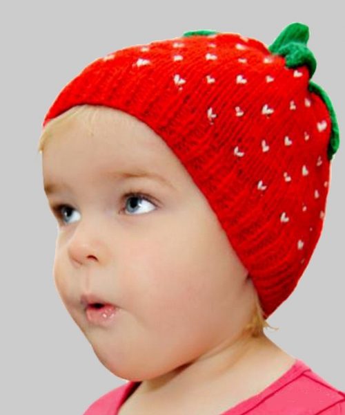 strawberry knitted winter hat